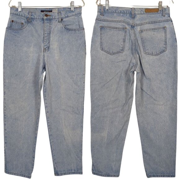 Vintage Bill Blass Womens Light Wash‎ High-Waisted Easy Fit Tapered Jean 12P - Picture 1 of 16